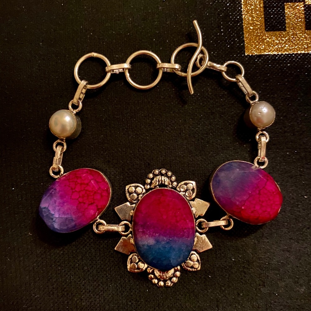 SOLD  Morisonite 925 Silver Plated Bracelet